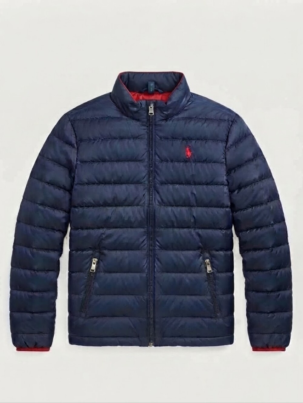 Polo Ralph Lauren Boys Down Jacket Navy Blue Size M 10-12 Duck Down Puffer